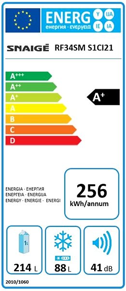 Refrigerator SNAIGE RF34SM S1CI21 Energy label