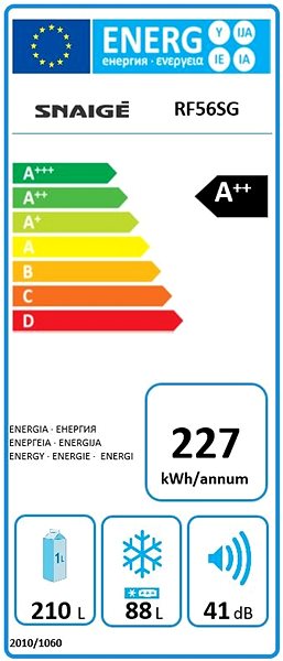 Refrigerator SNAIGE  RF56SG Z5JJ27 Energy label