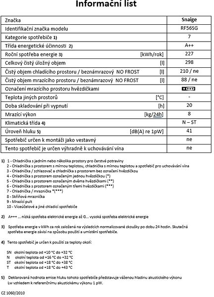 Refrigerator SNAIGE RF56SG Z5RA27 ...