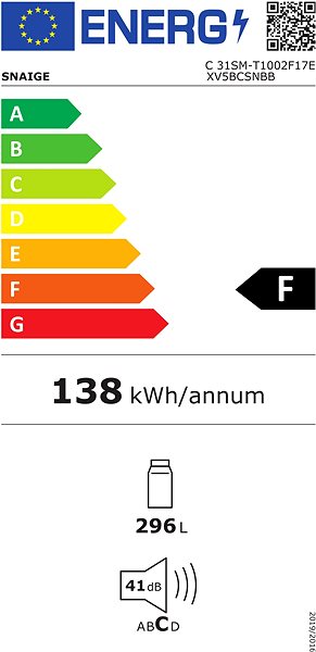Refrigerator SNAIGE C31SM-T1002F Energy label