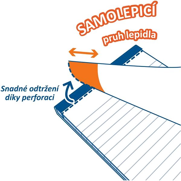 Note pad STICK´N 254 × 178 mm, yellow lined, 50 sheets .