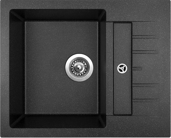 Set drezu a batérie Sinks Crystal 615 Granblack + Elka ...