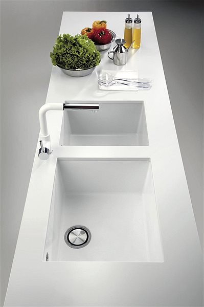Set drezu a batérie Sinks Cube 410 Milk + Vitalia ...