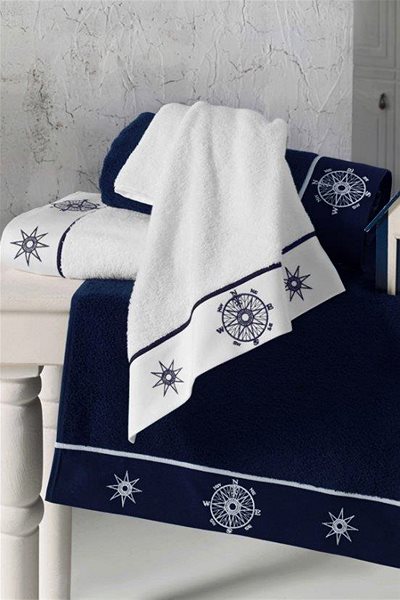 Osuška Soft Cotton – Darčeková súprava uterák a osuška Marine Lady, 2 ks, tmavo modrá ...