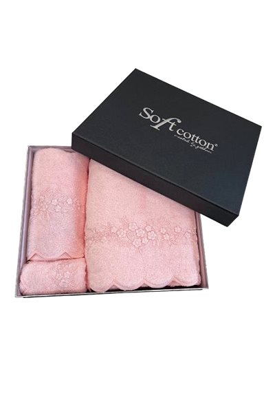Osuška Soft Cotton – Darčekové balenie uterákov a osušky Silvia, 3 ks, ružová ...