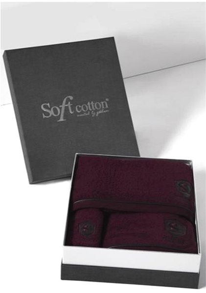 Osuška Soft Cotton – Darčekové balenie uterákov a osušky Luxury, 3 ks, bordová ...