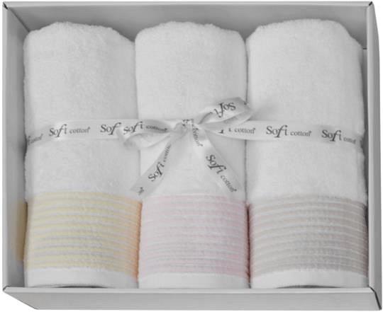 Uterák Soft Cotton darčeková súprava uterákov Mollis, 3 ks, biela ...