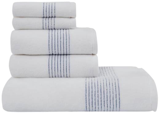 Uterák Soft Cotton darčeková súprava uterákov a osušky Aqua, 5 ks, biela/modrá ...