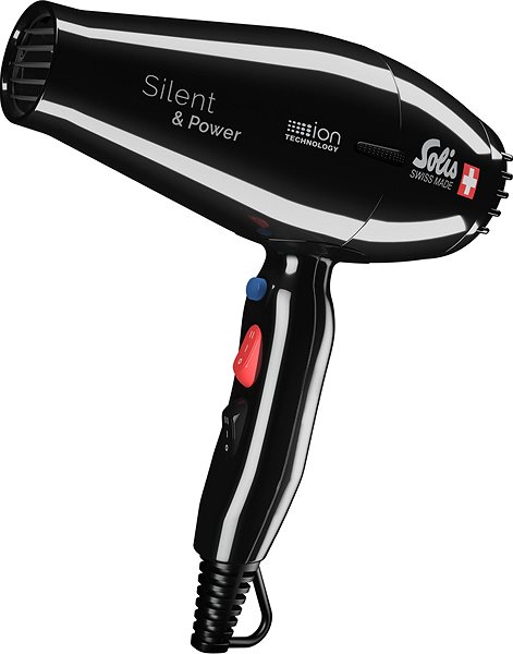 Hair Dryer Solis Silent & Power, Black Lateral view