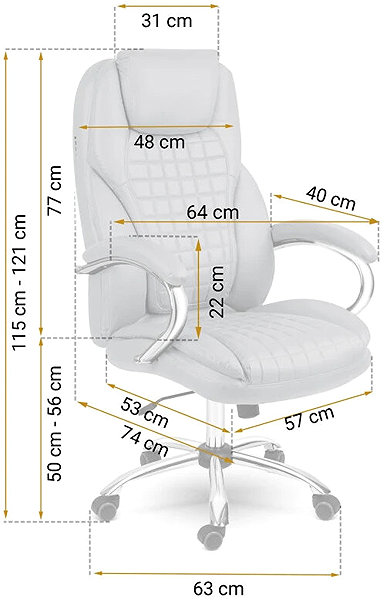 SOFOTEL 240801 Batory office chair, faux leather, light grey .