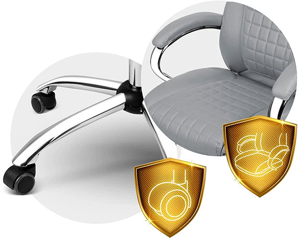SOFOTEL 240801 Batory office chair, faux leather, light grey .