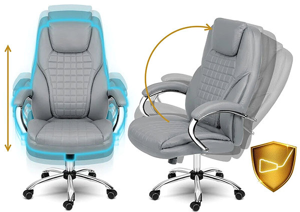 SOFOTEL 240801 Batory office chair, faux leather, light grey .