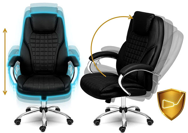 SOFOTEL 240800 Batory office chair, faux leather, black.