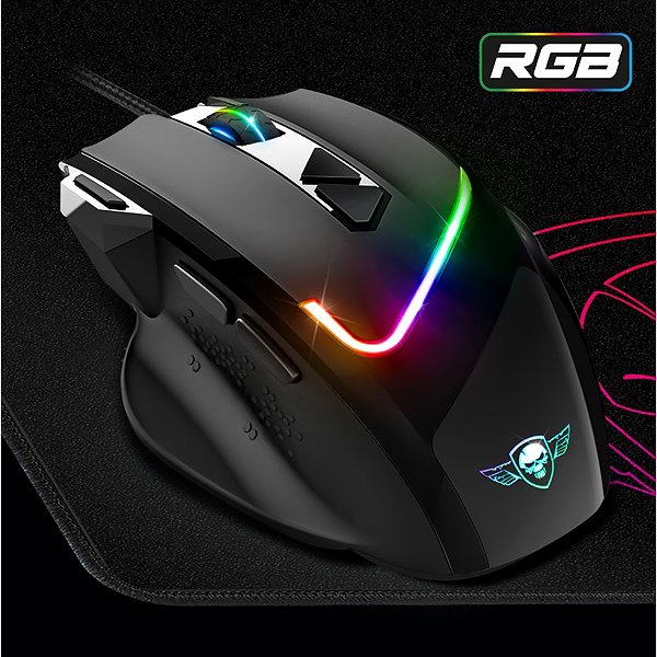 Spirit of Gamer PRO-M3 RGB+Egérpad fekete gaming mouse.