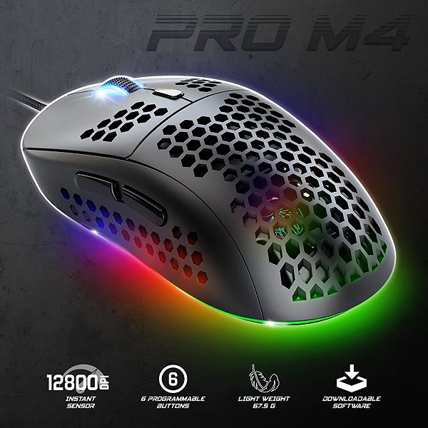Spirit of Gamer S-PM4 RGB fekete gaming mouse.