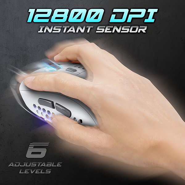 Spirit of Gamer S-PM4 RGB fehér gaming mouse.