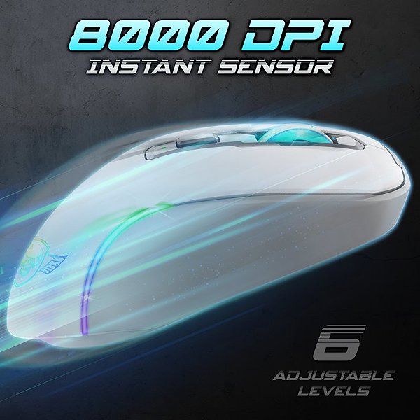 Spirit of Gamer ELITE-M50 Wireless fehér gaming mouse.