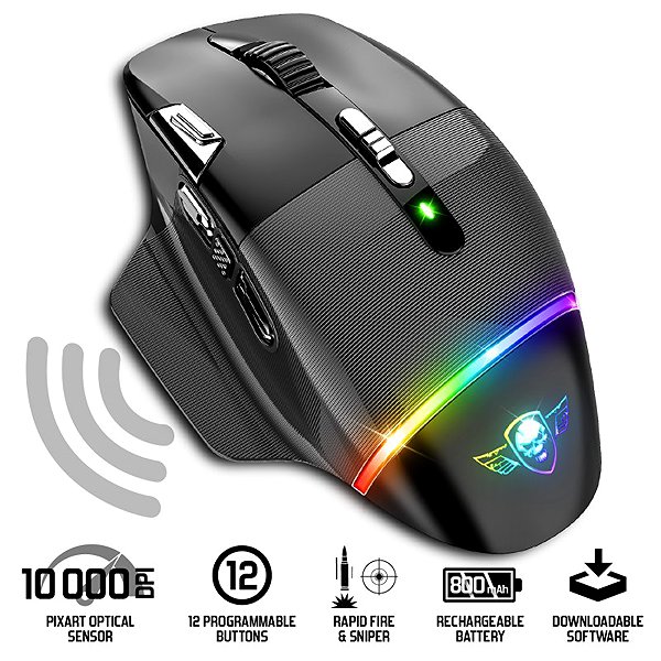 Gaming Mouse Spirit of Gamer XPERT-M800 Wireless fekete ...