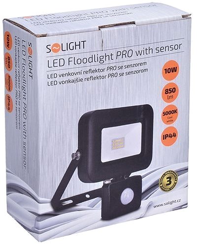 LED Reflector Solight LED Spotlight with 10W WM-10WS-L Sensor Packaging/box