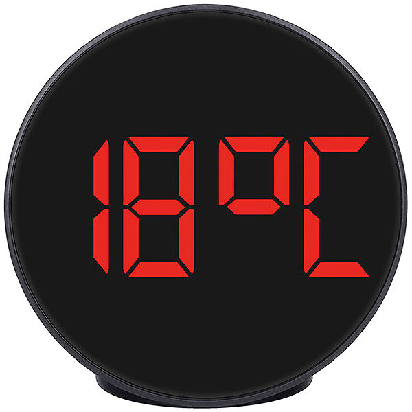 Solight Alarm Clock with Thermometer, Black.