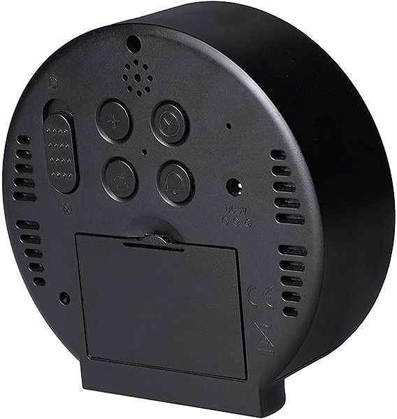 Solight Alarm Clock with Thermometer, Black.