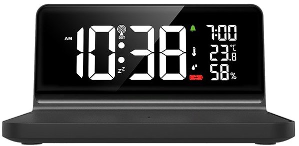 Solight Alarm Clock with Qi Wireless Charging.