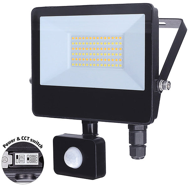 LED Reflector Solight TOP with sensor, 30W, max. 3900lm, 3CCT, selectable output 100/66%, IP65, quick-connect fitting ...