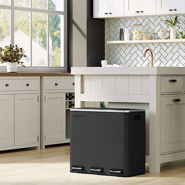 Rubbish Bin Songmics Recycle bin 54 l, black ...