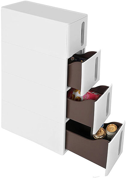 Shelving Unit Songmics Narrow trolley with 4 drawers 45 × 17 × 83 cm ...