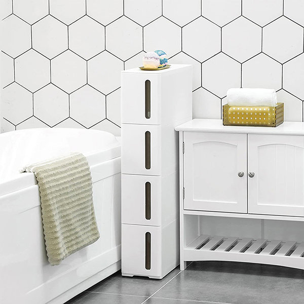 Shelving Unit Songmics Narrow trolley with 4 drawers 45 × 17 × 83 cm ...