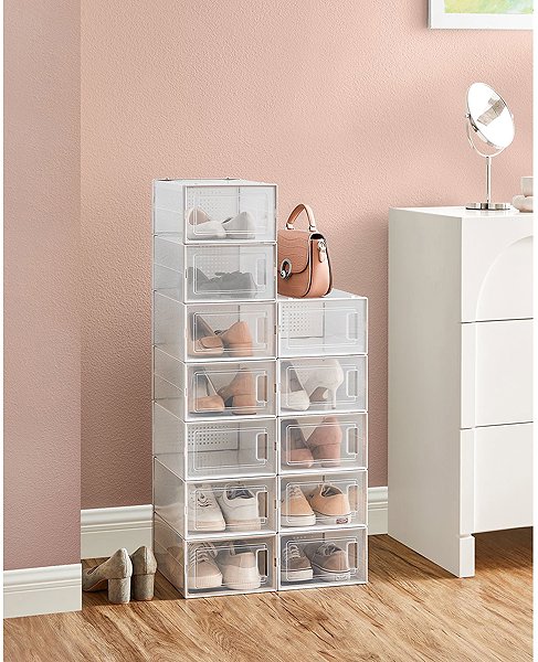 Shoe Rack Songmics Ludar, clear 12 pcs ...