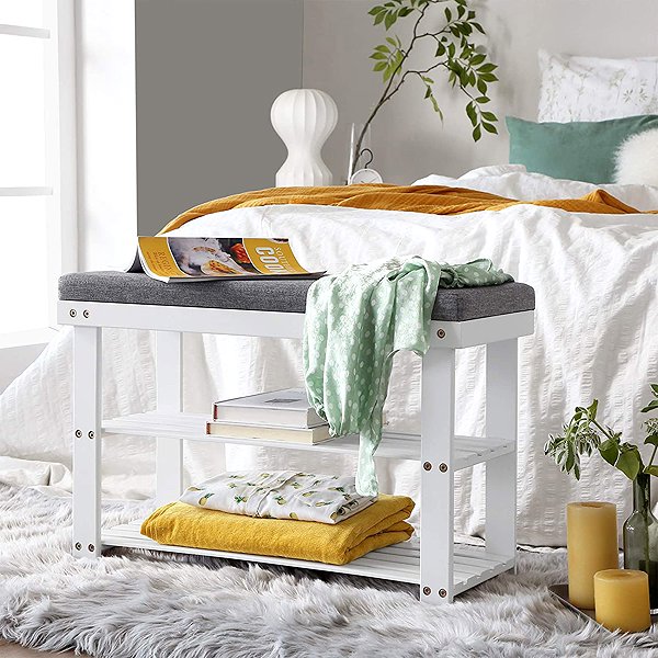 Shoe Rack Songmics Petite Malo Shoe rack with bench white ...