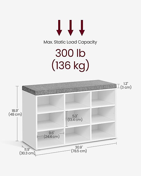 Shoe Rack Songmics Vasagle Endersen Shoe rack 78 cm white ...