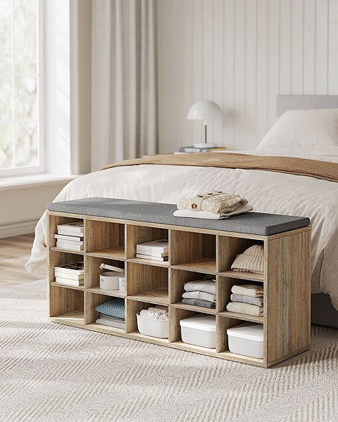 Shoe Rack Songmics Vasagle Endersen Shoe rack 105 cm, light brown/grey ...