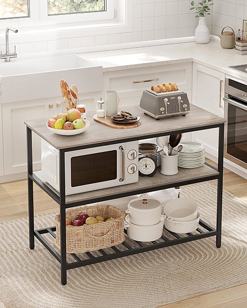 Shelving Unit Houseland Kitchen shelf Vasagle Reedo, oak / black ...