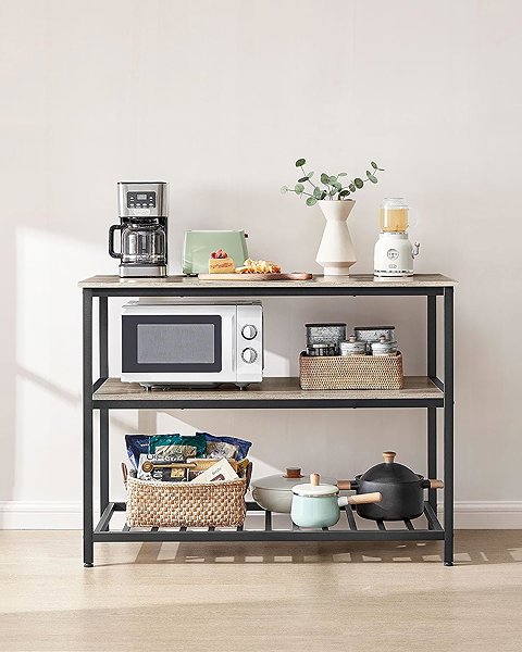 Shelving Unit Houseland Kitchen shelf Vasagle Reedo, oak / black ...