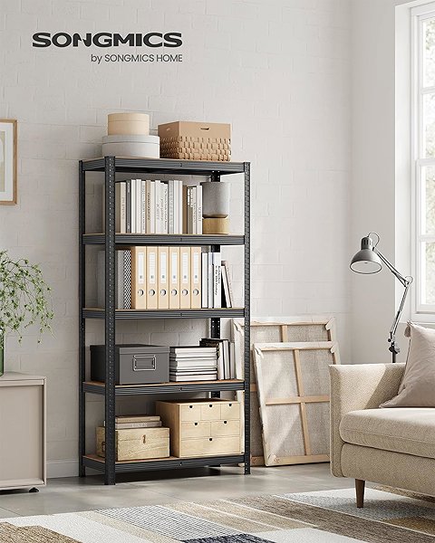 Shelving Unit SongmicsWera Lina 90 × 180 cm, black ...