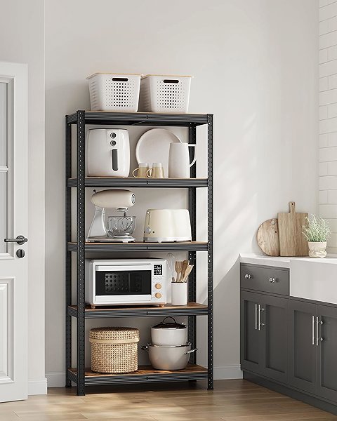 Shelving Unit SongmicsWera Lina 90 × 180 cm, black ...