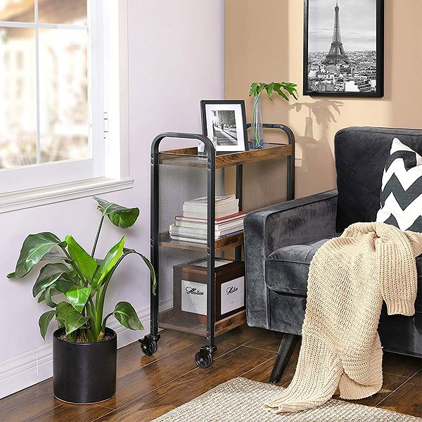 Shelving Unit Houseland Mobile shelf Vasagle Bexo, brown ...