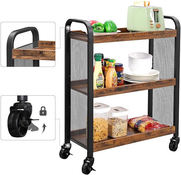Shelving Unit Houseland Mobile shelf Vasagle Bexo, brown ...