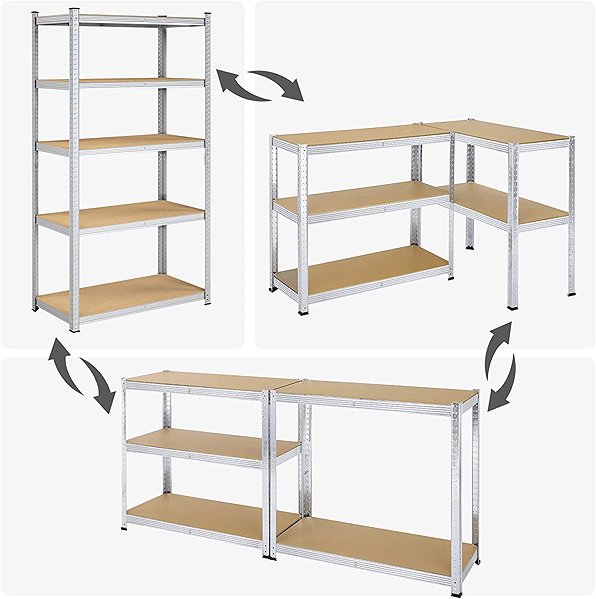 Shelving Unit Songmics Wera 100 × 200 cm silver ...