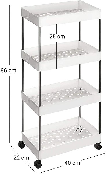 Shelving Unit Songmics Voxo I Shelf on wheels white ...