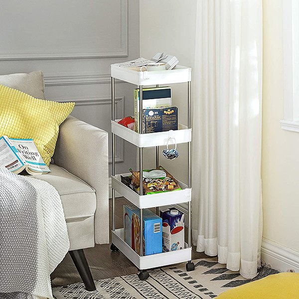 Shelving Unit Songmics Voxo I Shelf on wheels white ...