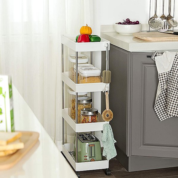 Shelving Unit Songmics Voxo I Shelf on wheels white ...