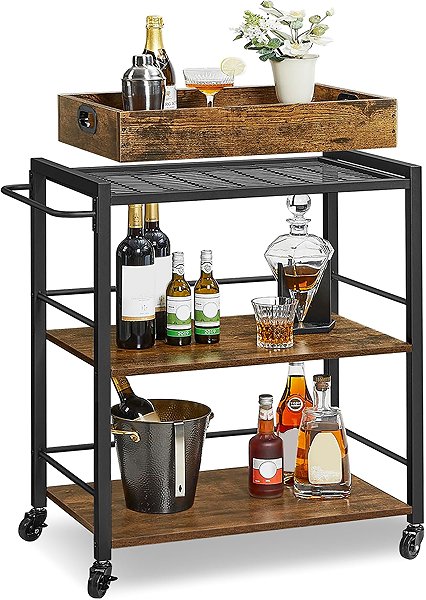 Shelving Unit Songmics Vasagle Becky Kitchen mobile shelf brown/black ...