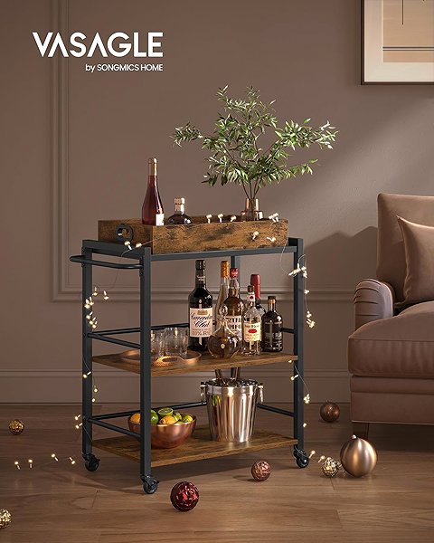 Shelving Unit Songmics Vasagle Becky Kitchen mobile shelf brown/black ...