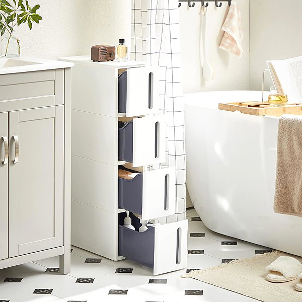Shelving Unit Songmics Basten Kitchen storage shelf 84 cm white ...