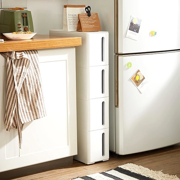 Shelving Unit Songmics Basten Kitchen storage shelf 84 cm white ...