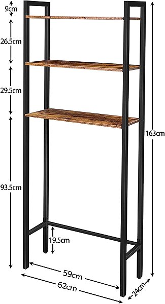 Shelving Unit Songmics and Vasagle Bathroom shelf Vasagle Velaro black/brown ...