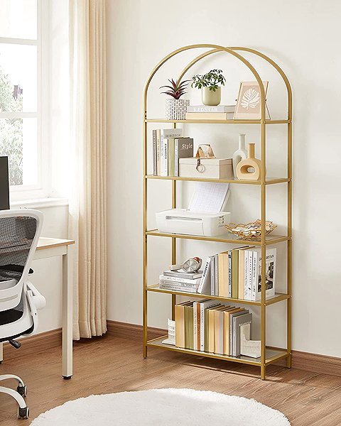 Shelving Unit Songmics Montrie 183,5 cm gold ...
